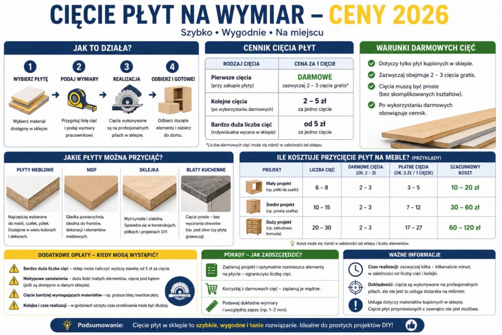 cięcie płyt na wymiar w castoramie - infografika