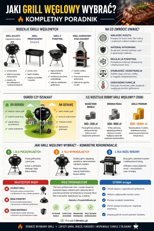 jaki grill węglowy wybrać - infografika