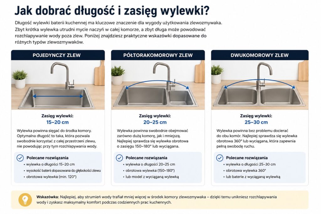 jak dobrać długość i zasięg wylewki