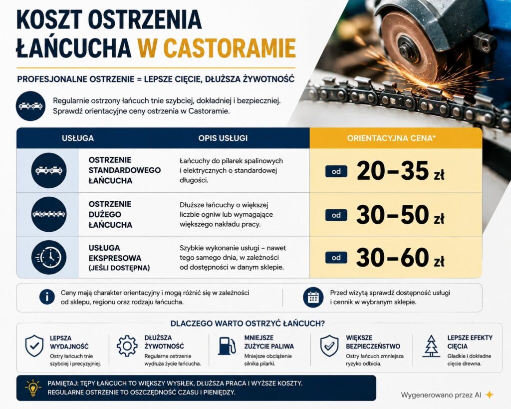 ile kosztuje ostrzenie łańcucha w castoramie