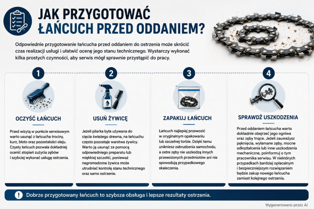 jak przygotować łańcuch przed oddaniem
