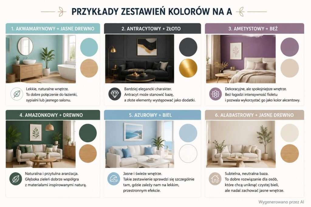 przykłady zestawień kolorów na a