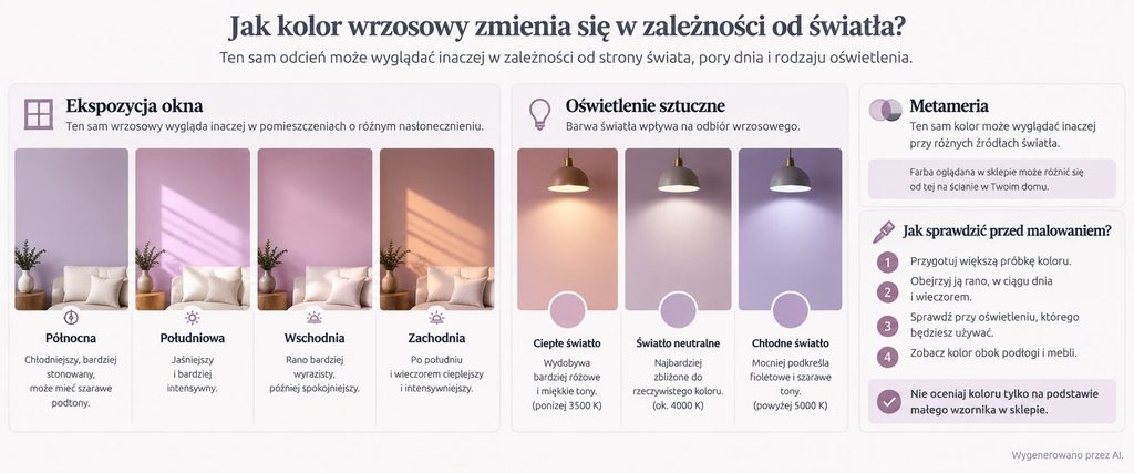 kolor wrzosowy w zależności od zmienności światła