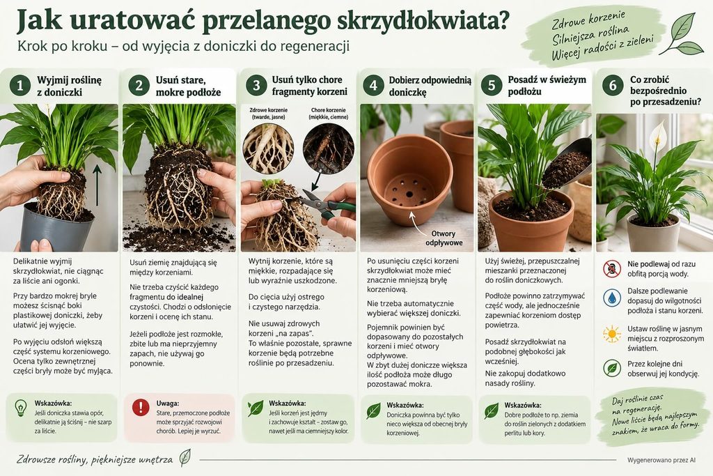 przelany skrzydłokwiat - ratunek krok po kroku