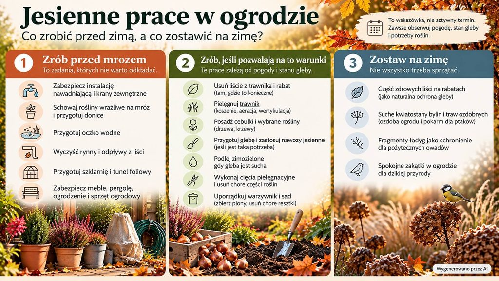 jesienne prace w ogrodzie - infografika